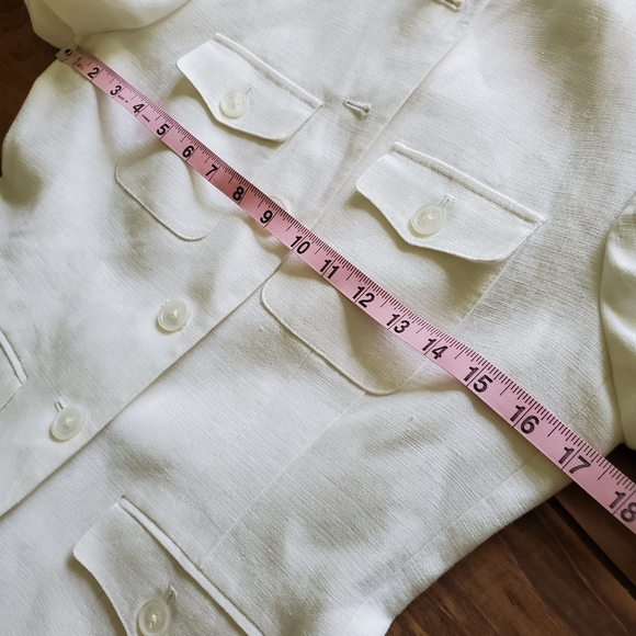 Lauren Ralph Lauren White Linen Lined Jacket Blazer Women's Size 6P - Picture 16 of 17